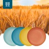 Luckore 9 inch Deep Dinner Plates Set of 12 Wheat