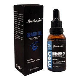 Linahealth | Aceite para Barba Beard Oil 30 ml, Hidratante y Suavizante con Vitamina E, Promueve Crecimiento Saludable, Reduce Frizz y Resequedad, Aporta Brillo y Aroma Agradable, Uso Diario