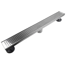 Neodrain 36-Inch Linear Shower Drain with Removable Quadrato Pattern Grate,Professional Polished 304 Stainless Steel Rectangle Shower Floor Drain Manufacturer,With Leveling Feet,Hair Strainer