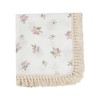insular Cotton Muslin Baby Blanket with Tassel, Boho Bohemian Muslin