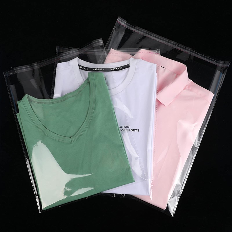 Clear Resealable Cellophane Plastic Bags Self Adhesive for Packaging Shirts,