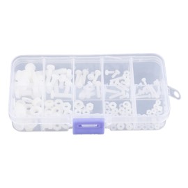 Hilitand 150pcs M2 M2.5 M3 M4 M5 Nylon Screw Nut, Screws Bolts Nuts Washers Assortment Kit in Box, Screw Nut Washer Set