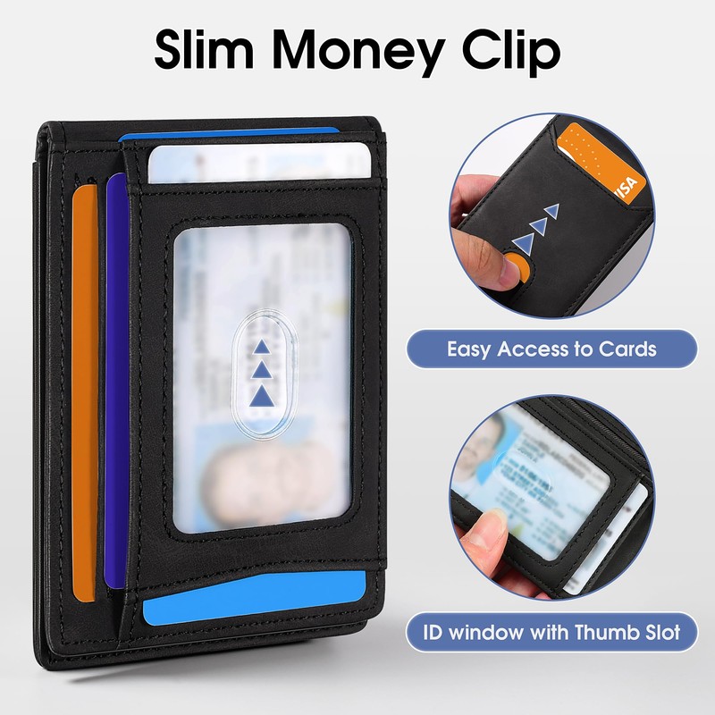 XZVXZV Slim Wallet for Men,Money Clip Minimalist Card Wallet RFID