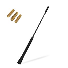 Henyall 1 Pcs Universal Car Antenna Replacement,AM/FM/DAB Roof Car Radio Aerial Mast,Replacement Radio Car Signal Booster Rod Car Antenna for Vehicles,9 inches,Black (with Screws M4 M5 M6)