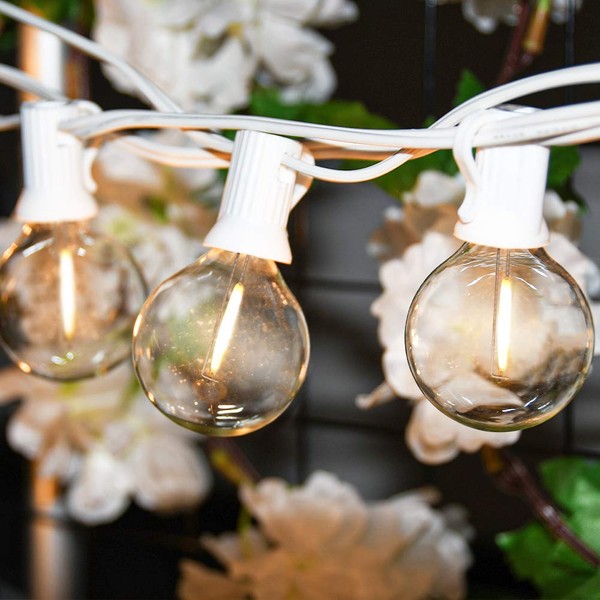 LED Outdoor String Lights G40-50FT with 52 Globe LED Shatterproof