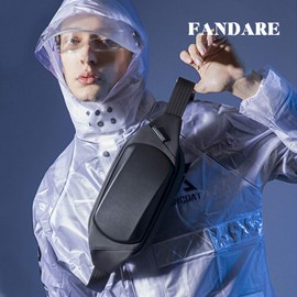 FANDARE Sling Bags Mens Shoulder Backpacks Women Waist Bag Chest Pack Crossbody Bags Waterproof Lightweight Outdoor Indoor Multipurpose Daypacks for Women Men Kids Gifts Cycling Hiking Camping Black