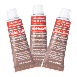 AMACO Rub n Buff Wax Metallic Finish - 3 Rub n Buff Autumn Gold 15ml Tubes - Versatile Gilding Wax for Finishing Furniture Antiquing and Restoration - Rub and Buff Colors Set of Three