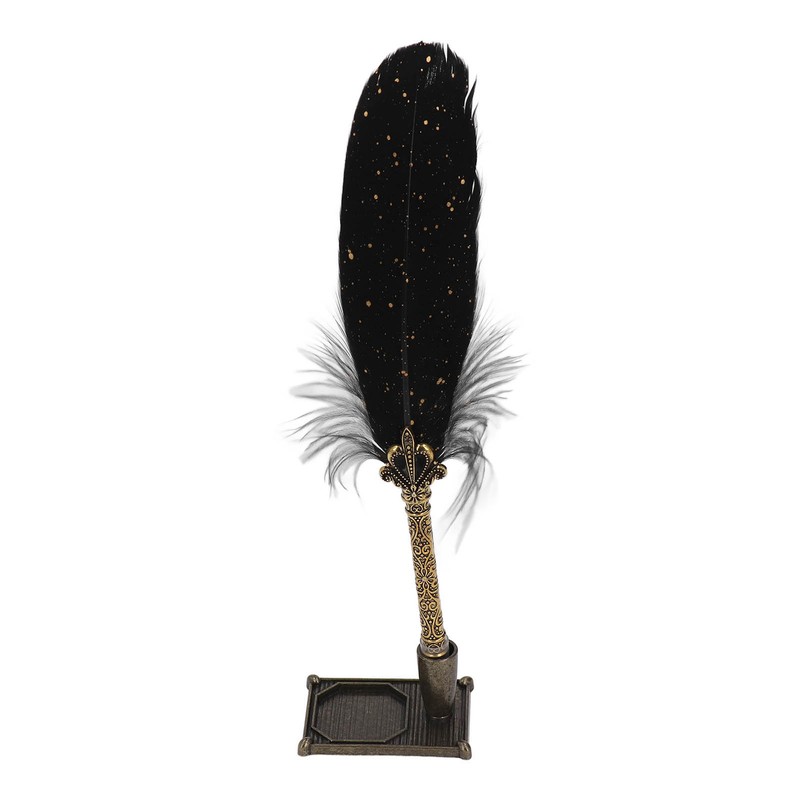 Quill Pen Set Retro Elegant Exquisite Pattern Smoothing Writing Feather