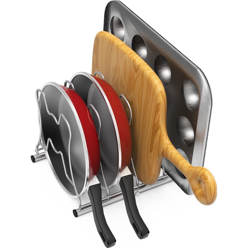 Simple Houseware Cabinet Pantry Pot and Pan Organizer Holder Rack,
