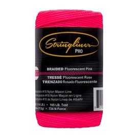 Stringliner 35162 Mason’s Line Replacement Rolls – 1/4 Lb. #18 Construction Replacement Roll Braided FL Pink 250'. (3 Pack)