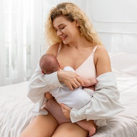 habibee Womens Nursing Bra Seamless Breastfeeding Sleep Maternity Bra with Remove Bra Pads Extenders 5 Pack