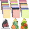 24 Pcs Mesh Bags Drawstring Mesh Laundry Bag Stuff Sack