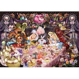 Tenyo DW-1000-004 1000 Piece World's Smallest Piece Jigsaw Puzzle, Disney, Alice in Wonderland, Tea Party with Unwavering Dreams, 11.7 x 16.5 inches (29.7 x 42 cm), Includes Spatula, Service Card