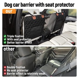 Veitail Dog Car Barrier,Dog Net for Car Divider,Pet Barrier with Mesh Organizer,Universal for Car,SUV,Truck