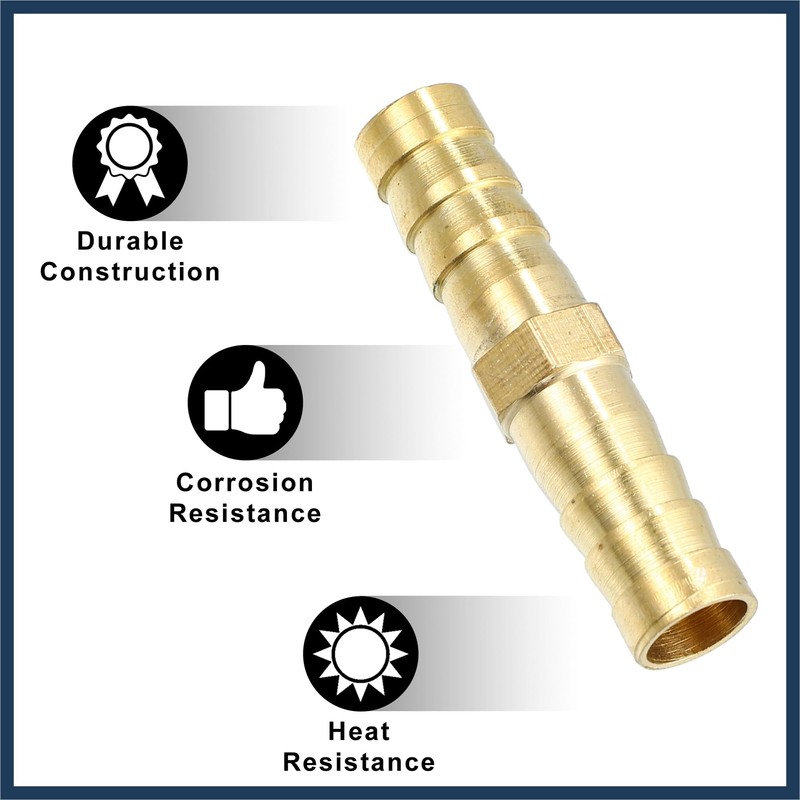 INFINAUTO 1 Set 8mm Copper Hose Barb Fitting Connector with