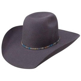 RESISTOL Men's Grey 6X Hooey Silver Smoke Wool Felt Western Hat Grey 7 3/8