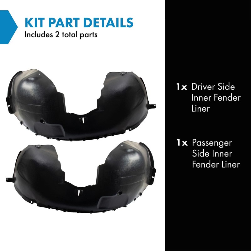 TRQ Inner Fender Liner Set Compatible with 1999-2005 Saab 9-5