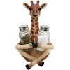 Long Neck Giraffe Salt & Pepper And Wine Holder Set