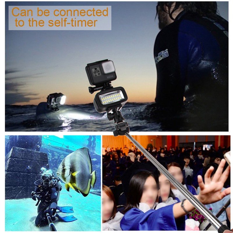 40m Underwater Video Fill Night Light IPX8 Waterprooof Dive Light