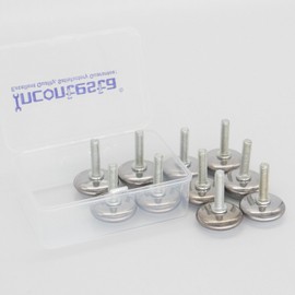 Incontesta 10 Pcs Adjustable Furniture Levelers Screw, M6 x 25 x 28mm Screw on Furniture Glide Leveling Feet Adjustable Leveler Pad