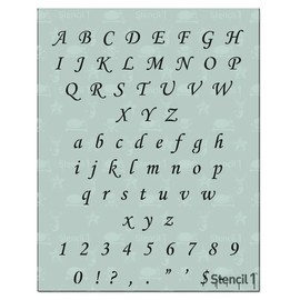 Stencil1 Corsiva Font Stencil 1/2" Letters - Reusable Premium Quality Mylar Stencils for Painting - Alphabet Letters Stencil Crafts and Decor on Walls Fabric & Furniture Art Craft