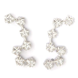 LAONATO CZ Big Dipper Constellation Ear Climber Earrings Plated Brass, Crystal