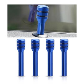 4PCS Car Door Lock Knobs, 1.96×0.47 Inch Door Lift Bolt Auto Inner Door Pull Pins, Aluminum Alloy Door Lock Cover Decor, Universal Car Accessories for Most Cars, Trucks (Blue)