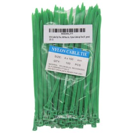 SYD CHEN 6 Inch Green Zip Ties (100 Pieces), 40lb Strength, Nylon Cable Wire Ties