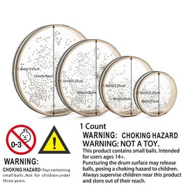 6/8/10/12 Inch Ocean Drum, 1/4 Counts Portable Sea Wave Drum For Meditation & Relaxation, Musical Sound Healing Instrument For Stress Relief:_wood color_20cm/8inch