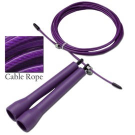 DA VINCI Ultra Speed 10 Ft Adjustable Cable Jump Rope, Super Fast for Double Unders (Purple)