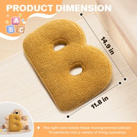 huraty Plush Letter Pillow Green Alphabet R Throw Pillow Cushion Lambs Wool Decor for Living Room Nursey Kids Gifts (R, 14.9" Lx11.8 W)