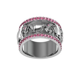 King Greek DELTA SIGMA THETA STERLING SILVER ELEPHANT RING WITH RED CRYSTAL DST-R005 (4)