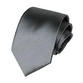 Men's Slim Dark Grey Woven Polyester Ties Elegant Casual Party Wedding Neckties