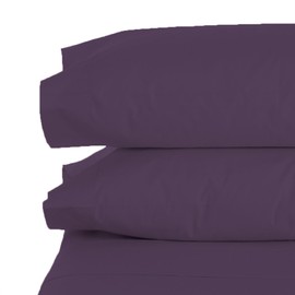 1800 Count Bamboo Feel Pillow Case Set Queen/Standard or King Set of 2 Cases (Purple, Standard/Queen)