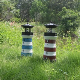 Juliahestia Solar Lighthouse with Rotating Beacon – Led Light House for Yard Garden Nautical Decor Lamp Outdoor Decoration Lawn Ornament Outside Statue Mother Day Gift for Mom