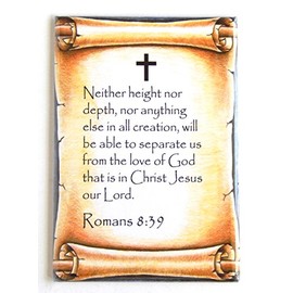 Romans 8:39 Bible Verse Fridge Magnet (2 x 3 inches)