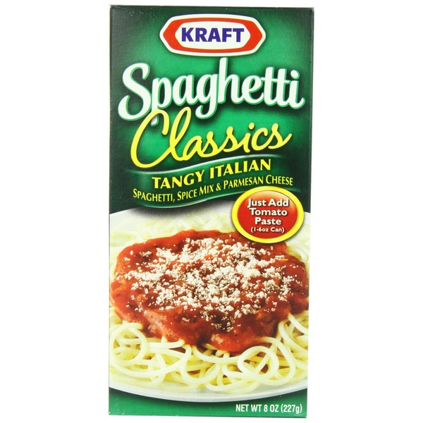 Kraft Spaghetti Classics, Tangy Italian Spaghetti Spice Mix & Parmesan Cheese, 8-Ounce Boxes (Pack of 24)