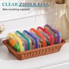 Sanwuta 6 Pcs Clear Hard Zipper Case Plastic Zipper Pouches