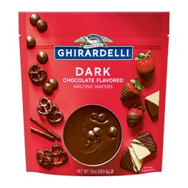 GHIRARDELLI Dark Chocolate Flavored Melting Wafers, 10 OZ Bag (6 Pack)