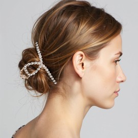 Metall-Haarklammern Groß Haarspangen Damen Strass-Haarklammer Gold und Silber Großes Glitzer Haarspangen Metall für Frauen und Mädchen Haar-Accessoire für Dickes Haar (2 Stück)