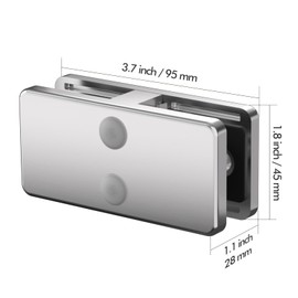 Railing Glass Clamp, 4 Pack Stainless Steel 304 Adjustable 180° Clips for Frameless Railing, Staircase, Balcony, Corner Brackets, Glass Holder Perfect for Balusters, and Railing Systems