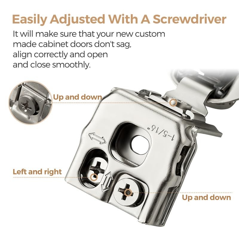 Ravinte 30 Pack 15 Pairs 1-5/16inch Overlay Cabinet Hinges Kitchen
