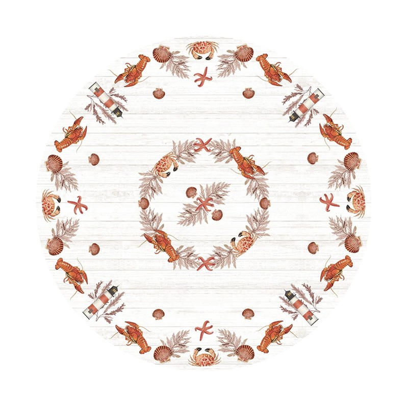 Laural Home Seafood Shack 70" Round Tablecloth