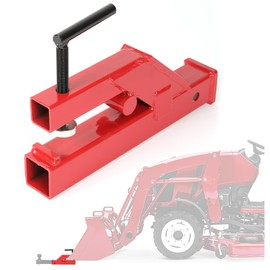 ECOTRIC Clamp On Trailer Hitch 2" Ball Mount Receiver Adapter Bucket Trailer Hitch Competible with Deere Bobcat Tractor Bucket Forklift