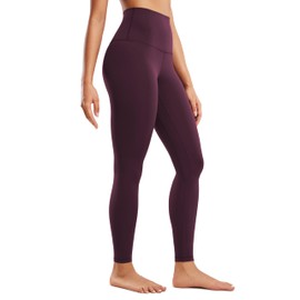 CRZ YOGA Women's Butterluxe Super High Waisted Workout Leggings 28 Inches -Over Belly Buttery Soft Full Length Yoga Pants Deep Purple Large
