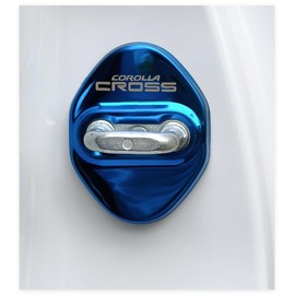 OKAYOHINN CC-MGL New Toyota Corolla Cross Striker Cover, Door Lock Cover, Plating, Accessories, Interior Parts, Stainless Steel, 4 Pieces, Easy Installation, Blue
