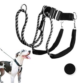Sporn Big Dog Halter No Pull Dog Harness for Large Dogs, Black Large Dog Harness No Pull, with Padded Neoprene Sleeves No Pull Harness for Large Dogs, Provides for Extra Large Breeds