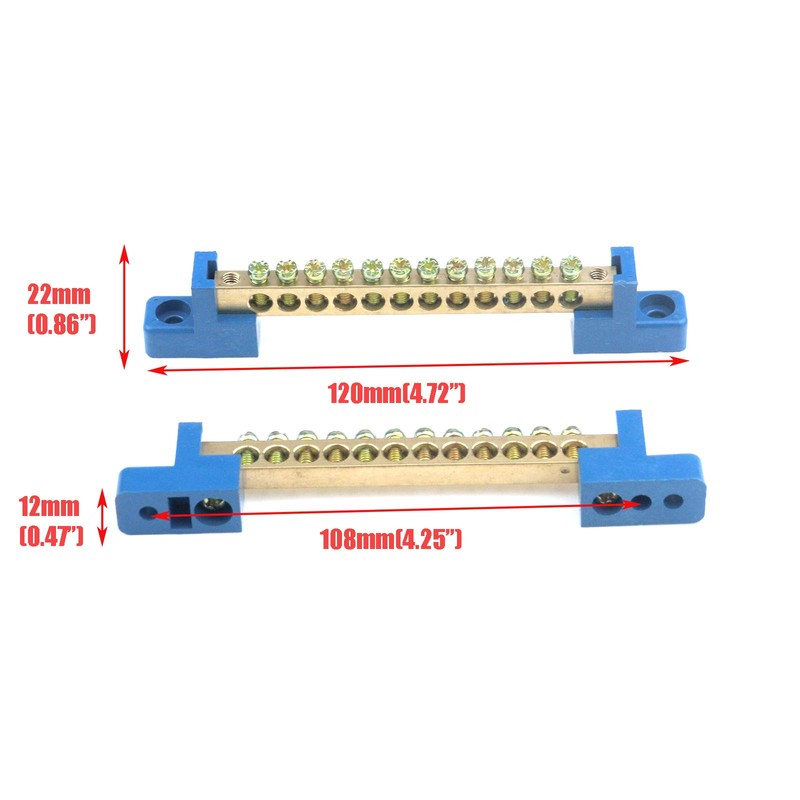 Quluxe Terminal Bus Bar Terminal Block Brass Wire Screw Terminal,