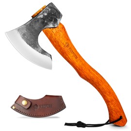 NEDFOSS Mammoth Hatchet Axe for Camping, 15.6" Camping Axe for Wood Chopping, Hand Forged Camping Axes & Hatchets, Multipurpose Splitting Axe for Carving Bushcraft Outdoor Forest Garden, Gift for Men