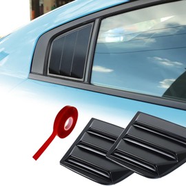CTMAOYI for Dodge Charger 2011-2024 Side Window Louvers Air Vent Scoop Shades Cover Blinds ABS (Black) (Black)